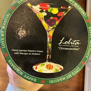 Lolita Ornamentini Love My Martini Glass NWT